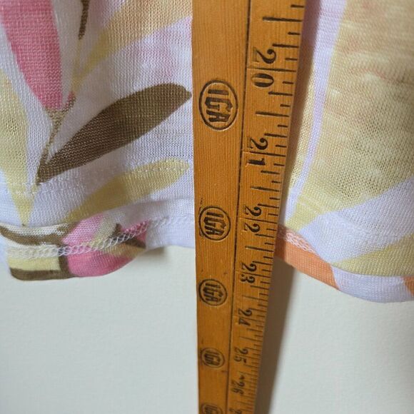 EUC CYNTHIA ROWLEY BOATNECK SUMMER PRINT LINEN TOP SIZE SMALL - Picture 13 of 13